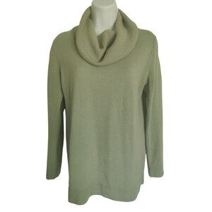 Woolovers Light Green Cowl Neck Merino Wool Cashmere Blend Long Sleeve Sweater S